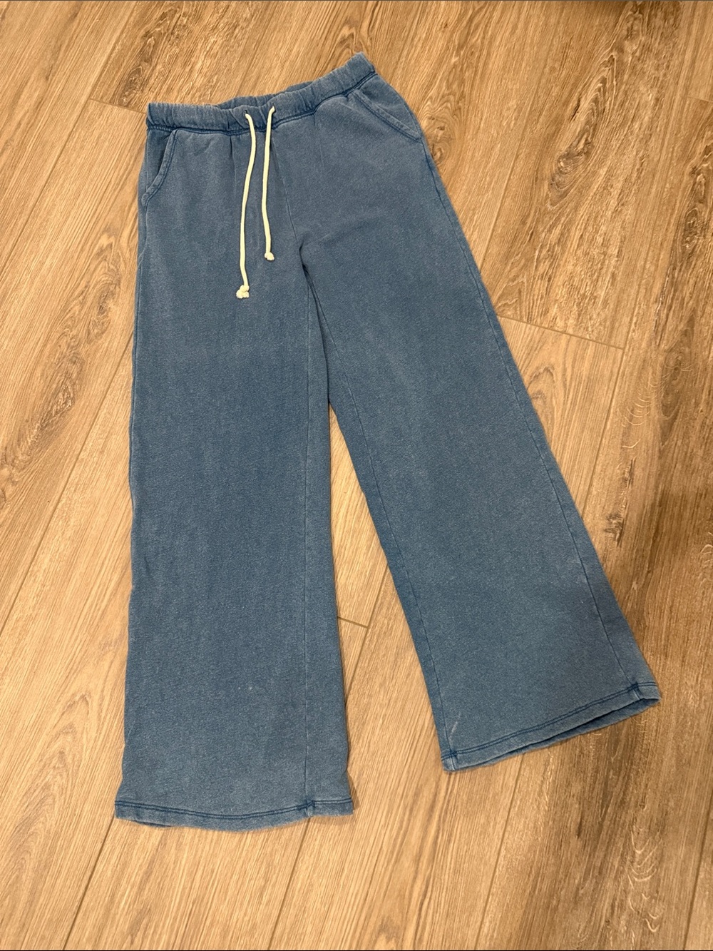 Z Supply Wide-Leg Soft Denim Drawstring Pants
